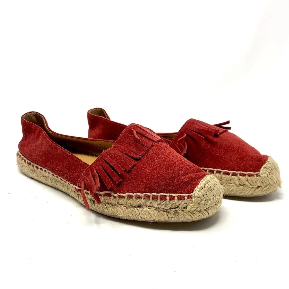 Marc Fisher LTD Cathy Fringe Espadrille Flat Red